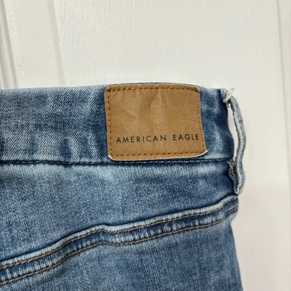 Medium Wash Distressed Hi-Rise Jeggings | American Eagle 2 Short
